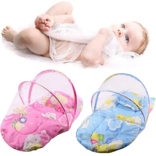 Lit Pour Bébé 3 en 1 (Lit, Matelas Et Moustiquaire) – 0 à 2 ans Rose – Image 2