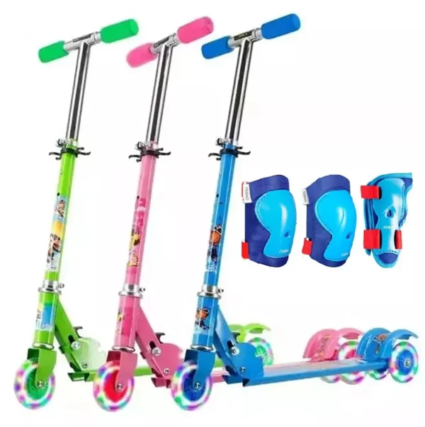 Trottinette Pliable pour Filles et garçons, 2 Roues lumineuses