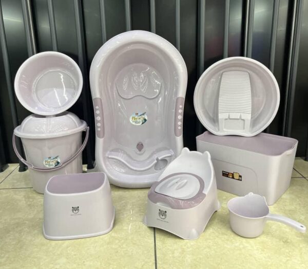 Ensemble de baignoire pour Bébé - 8 pièces - Marron