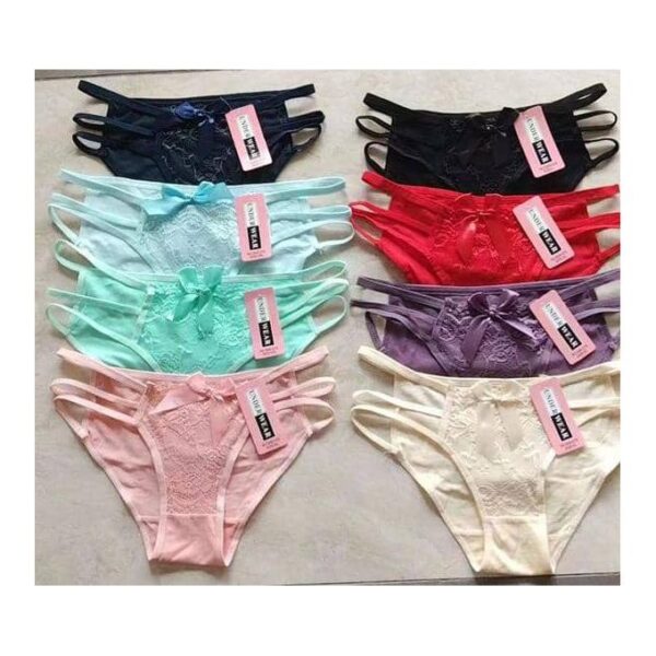 Lot De 6 Slips Dentelle Pour Femme - Multicolore
