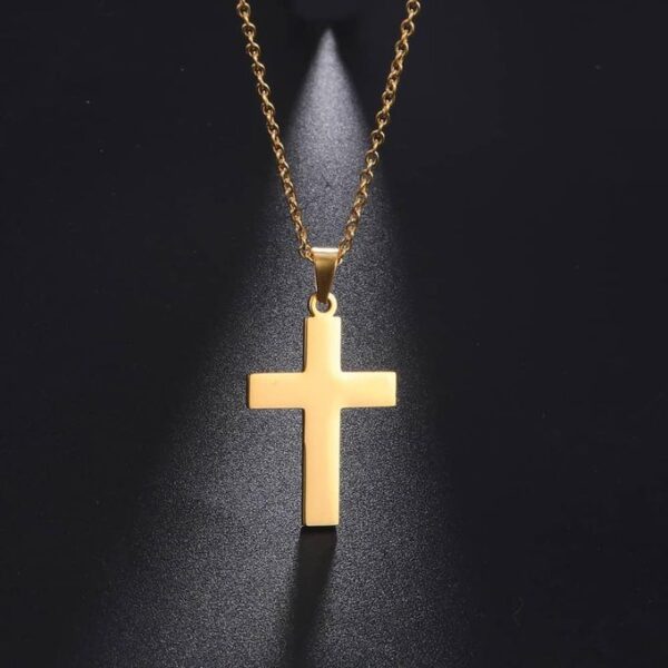 Chaîne Homme 45cm Dorée, Bijoux Religieux En Acier Inoxydable