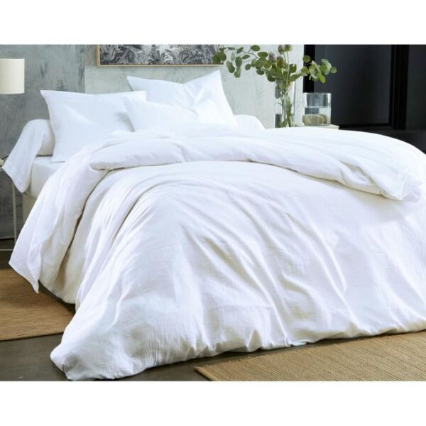 Ensemble Couette Blanc 3 Place 1draps 2taires