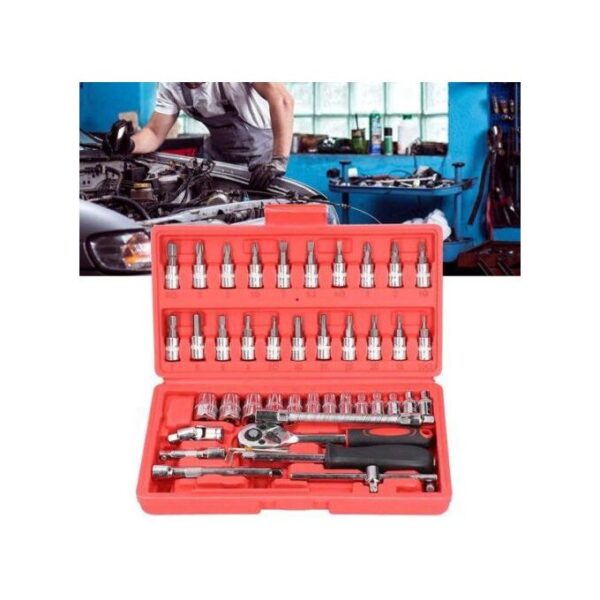 Kit de 46 clés à douilles a cliquet avec coffre de rangement – Image 5