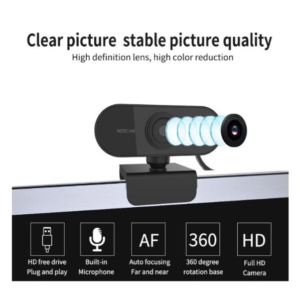 Mini Webcam Pour Ordinateur Avec Microphone - HD 1080p – Image 6