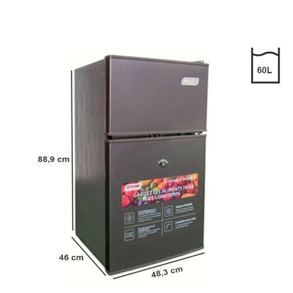 Réfrigérateur Smart 2 Battants – 60L – STR-75H – Gris – Image 2