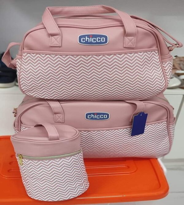 sac à langer Chicco en cuir 3 pièces – Rose