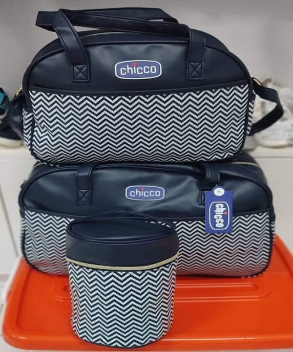sac à langer Chicco en cuir 3 pièces – Bleu