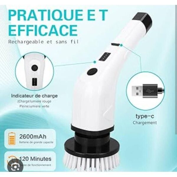 Brosse De Nettoyage électrique Sans Fil 9 En 1 Rechargeable – Image 3