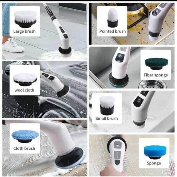 Brosse De Nettoyage électrique Sans Fil 9 En 1 Rechargeable – Image 4