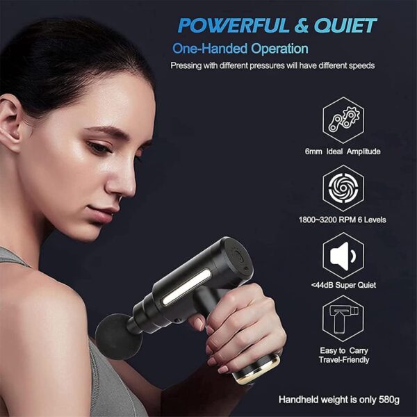 Pistolet de massage des tissus profonds à 4 têtes de massage – Image 4