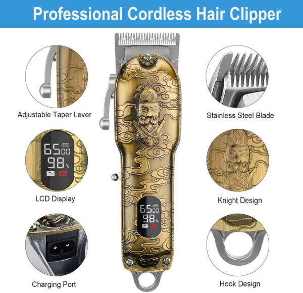 Tondeuse à cheveux professionnelle waer pour hommes, sans fil – Image 2