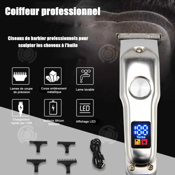 Tondeuse a cheveux et barbes Electrique sans fil rechargeable – Image 2
