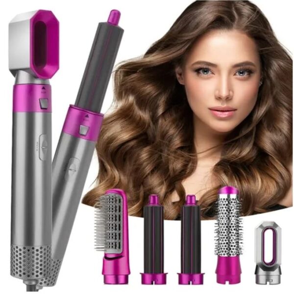 Sèche-cheveux électrique 5 En 1 - Brosse Chauffante - Lisseur Bigoudi - Lisseur Cheveux - Fer A Friser