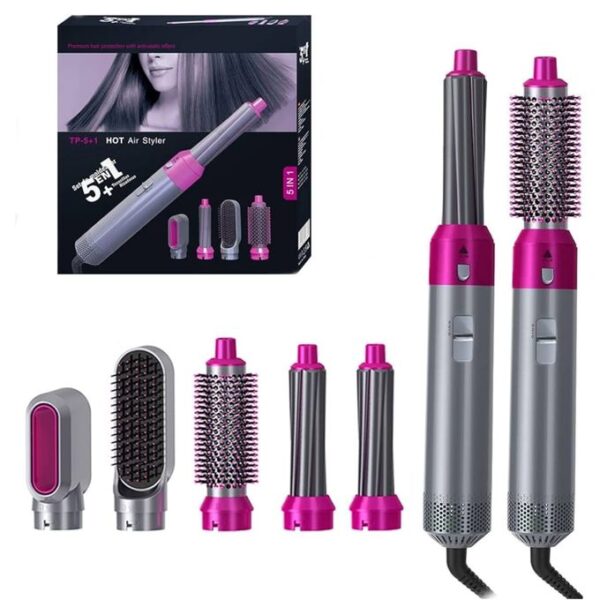 Sèche-cheveux électrique 5 En 1 - Brosse Chauffante - Lisseur Bigoudi - Lisseur Cheveux - Fer A Friser – Image 2