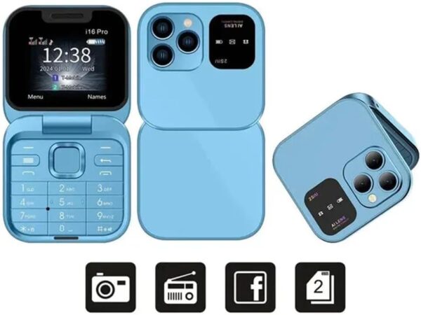 Téléphone portable à rabat i16 Pro - double SIM - 2G – Image 3