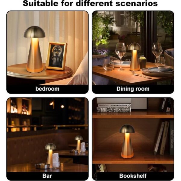 Lampe De Table Arrondi, Rechargeable Avec Lumière Douce – Image 5