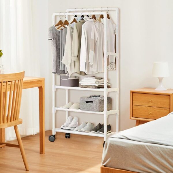 Étagère à vêtements avec porte-chaussures multifonctionnel – Image 2