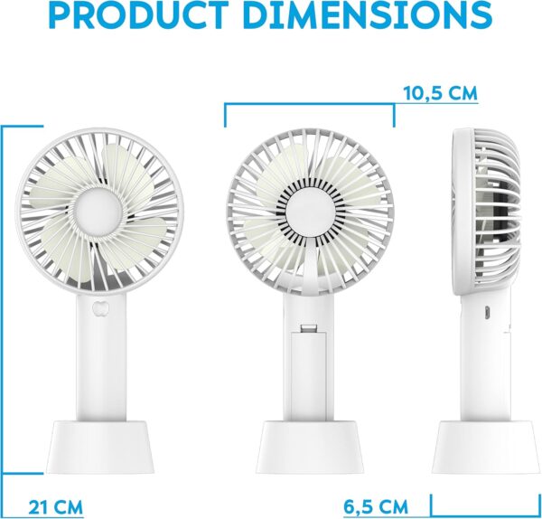 Mini Ventilateur Rechargeable Silencieux - Table Portable - 3 Vitesses – Image 6