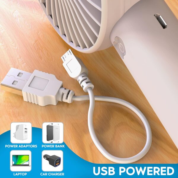 Mini Ventilateur Rechargeable Silencieux - Table Portable - 3 Vitesses – Image 3