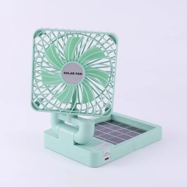 Ventilateur de voiture et de bureau pliable à énergie solaire/rechargeable – Image 2