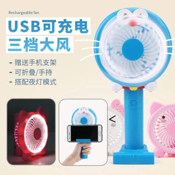 Mini ventilateur Portable Rechargeable Avec Lumière Led – Image 4