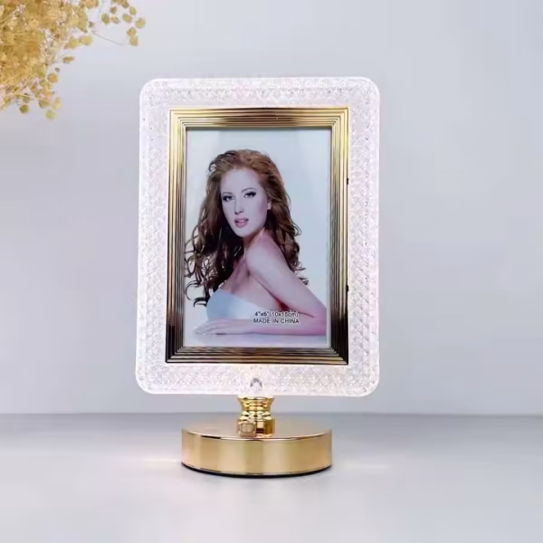 Cristal veilleuse décoratif avec cadre Photo - 13x18 cm